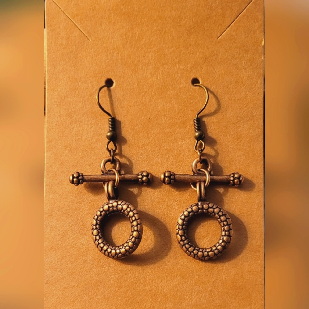 Handmade bronze dangle earrings
